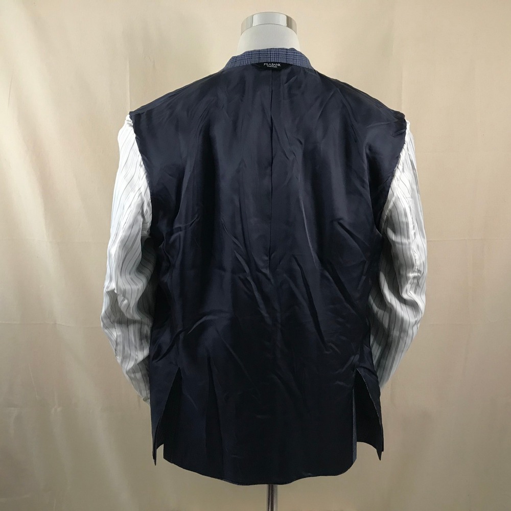 Jos. A. Bank 48R Sport Coat 100% Wool Blue Plaid Two Button Double Vented - Picture 9 of 9